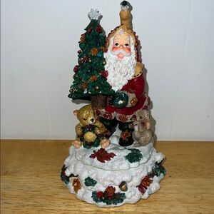 Christopher Radko Santa with Green Tree and Teddy Bear